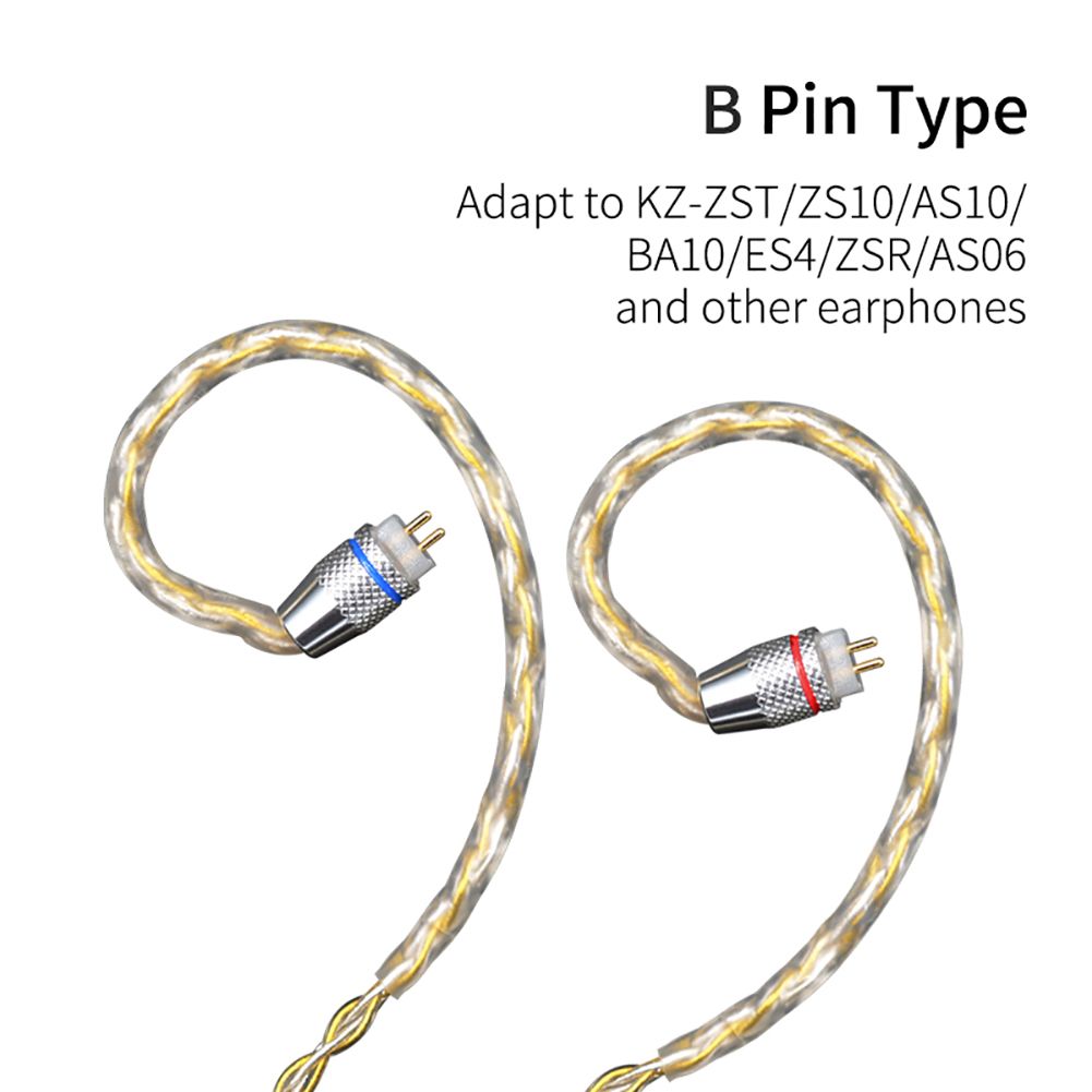 KZ B/C/MMCX Pin Plug 200 Cores Braided Earphone Cable for ZSN/ZST/ZS10/AS10/ES3