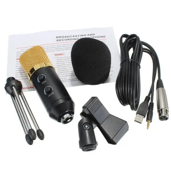 BM-100FX USB Powered Condenser Studio Recordng Microphone With Noise Cancel And Echo Effect