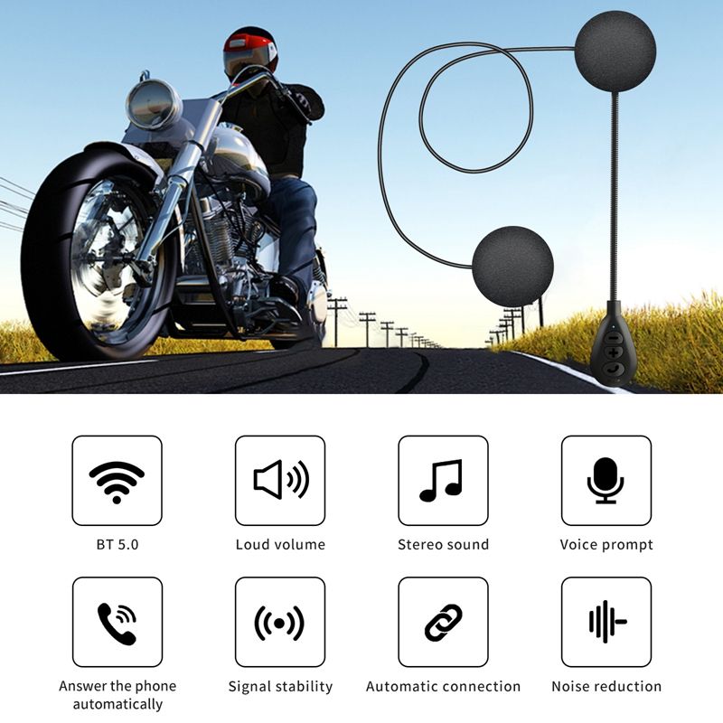 Motorcycle Helmet Bluetooth 5.0 Headset Automatic Answer One-Key