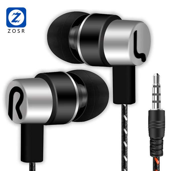 ZOSR Wired Earphone 3.5mm In-ear Earbuds Music Headset Bass Headphones
