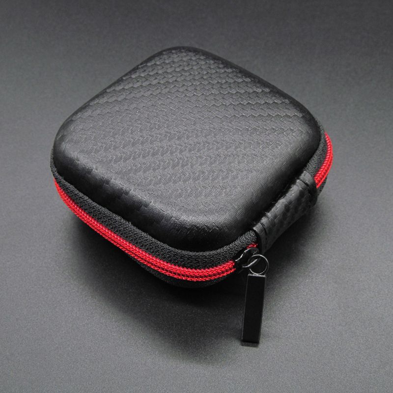 Yfashion Portable ni Zipper Square Hard Aseismic Moisture proof Headphone Bag Storage Box Headset Case for SD F Cards
