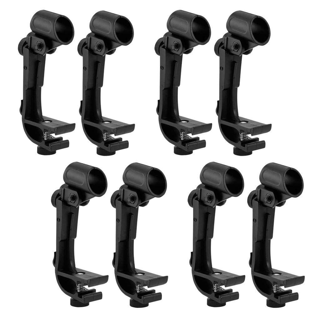 8Pieces Adjustable Microphone Drum Clip Stand Drum Mount Mic