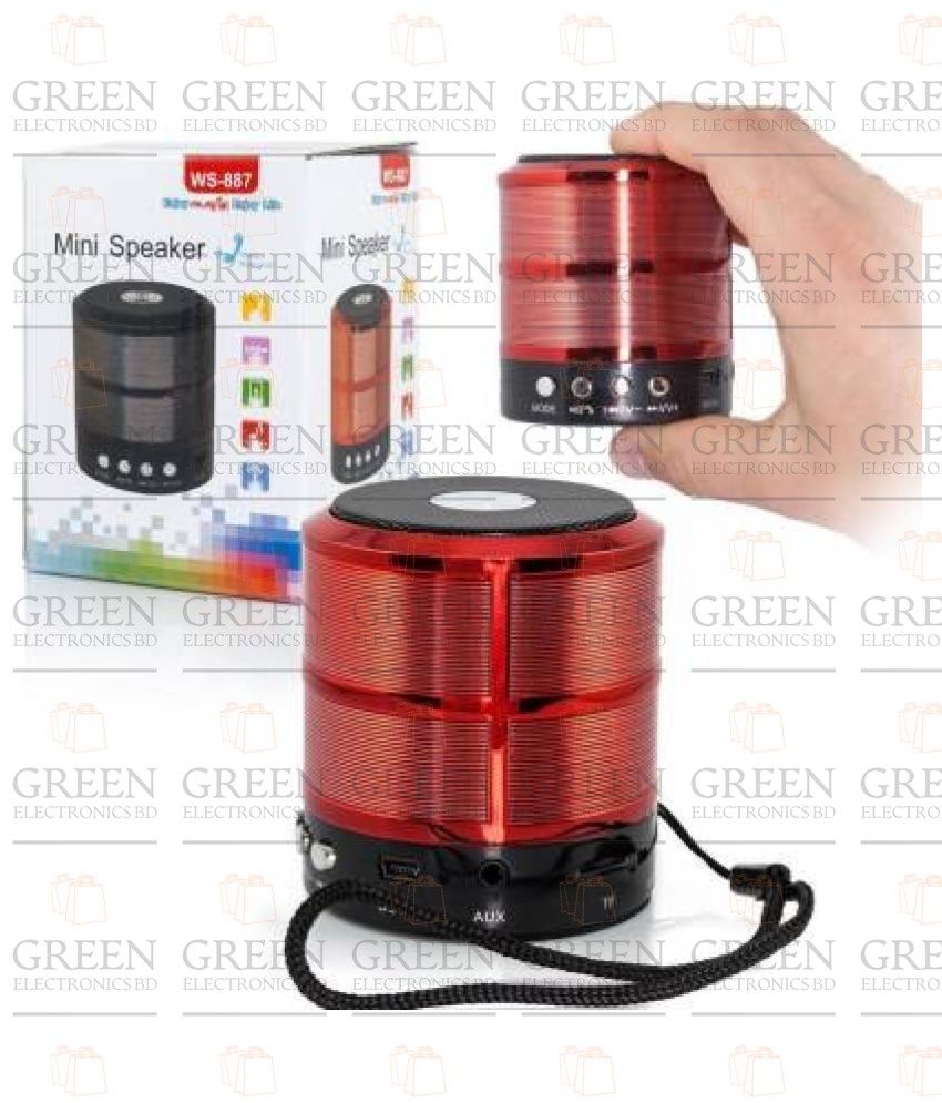 WS-887 Portable Rechargeable Mini Bluetooth Wireless Speakers Stereo Music Speaker Hand-Free TF Card FM Memory Card Bluetooth USB