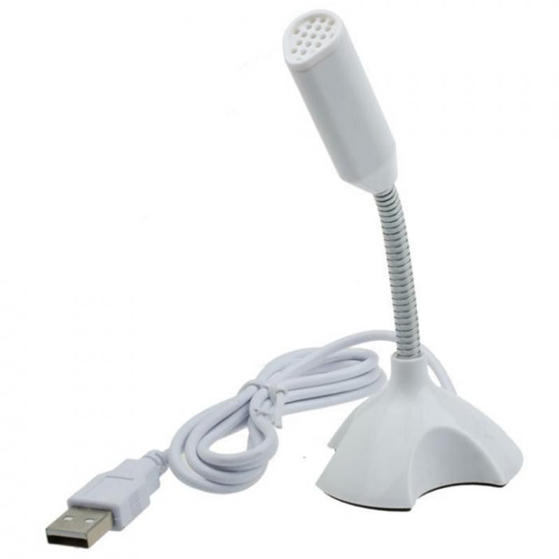 USB Mini Desktop Speech Microphone Stand For PC  Computer Notebook Microphones Portable Audio Video black
