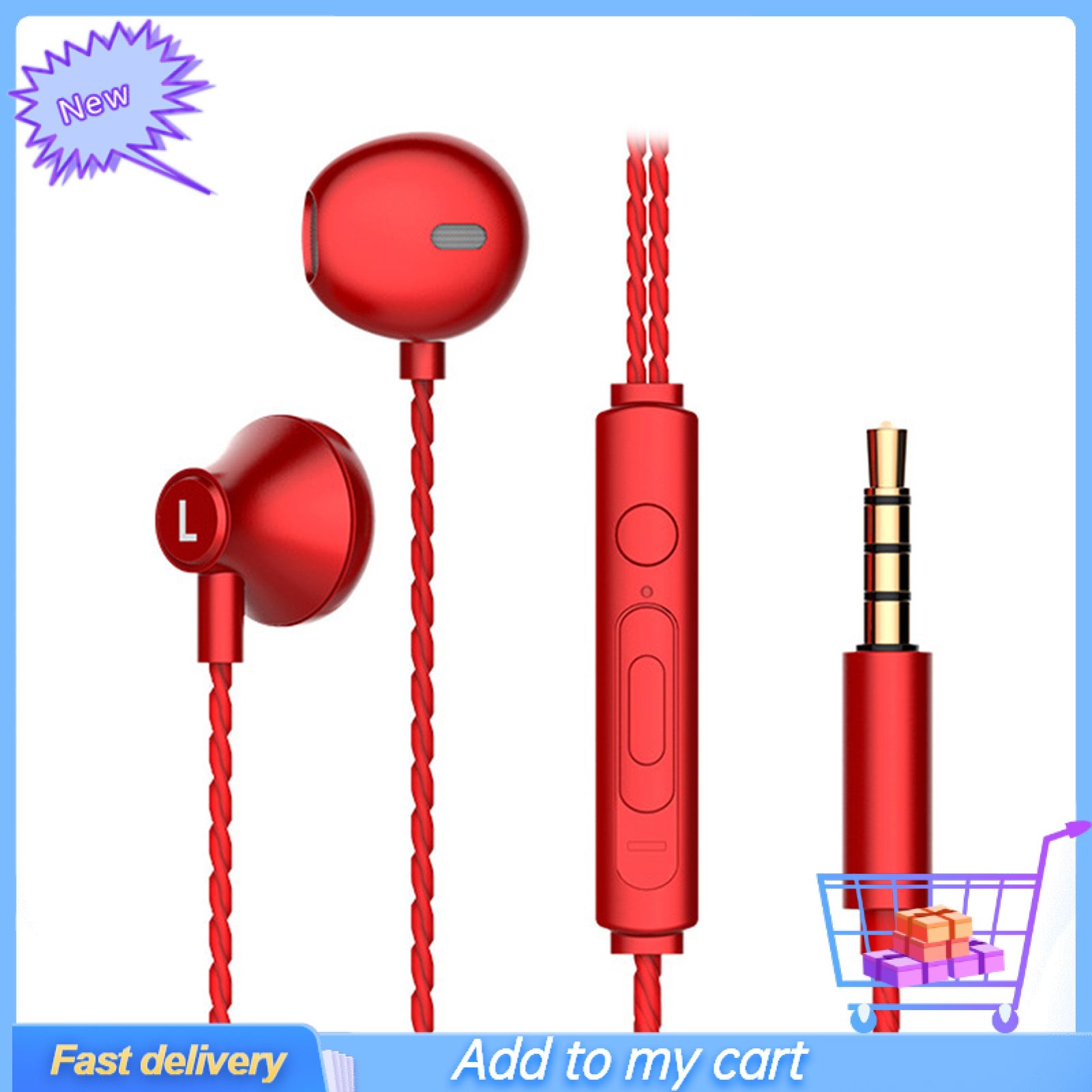 GreenForest TS720 Earphone Universal Heavy Bass 3.5mm Jack In-ear Wired Earbud for Smart Phone