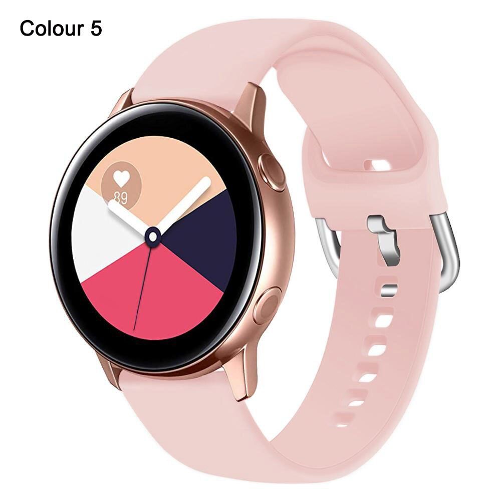 20mm Silicone Watch Band for Samsung Galaxy Watch 42mm Active2 40/44mm Soft Sport Watch Strap for Samsung S2 Classic Replacement
