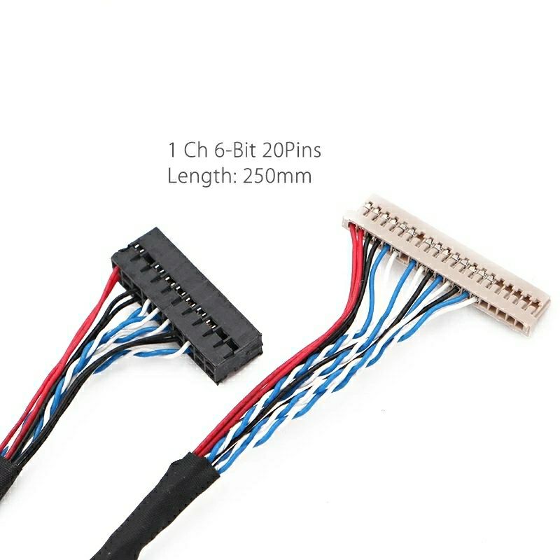 LVDS Cable 1ch 6bit 20 pin Left Power DF14-20P-S6 1.25mm samsung  1366x768