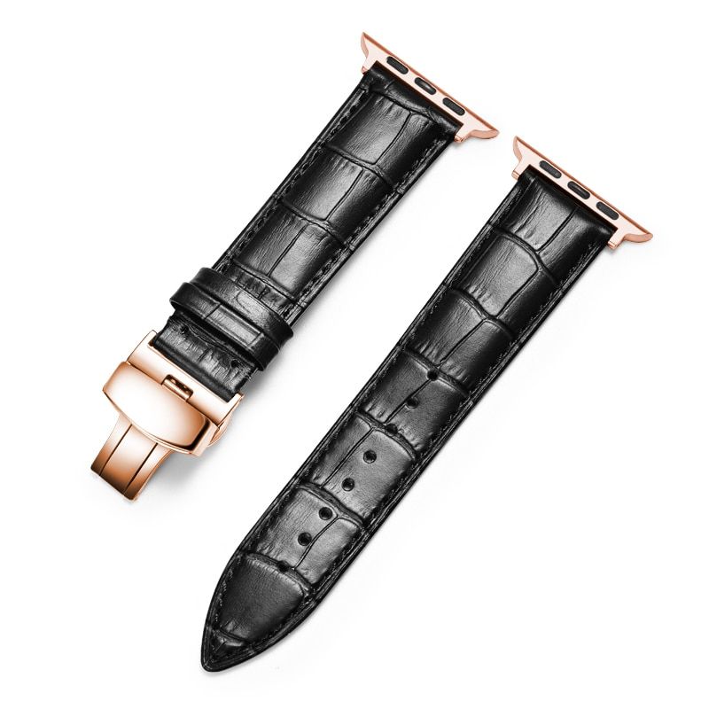 Carouse  Calfskin Watchband For Apple Watch Band Series SE/6/5/4/3/2/1 38mm 42mm Leather Strap For iWatch 40mm 44mm
