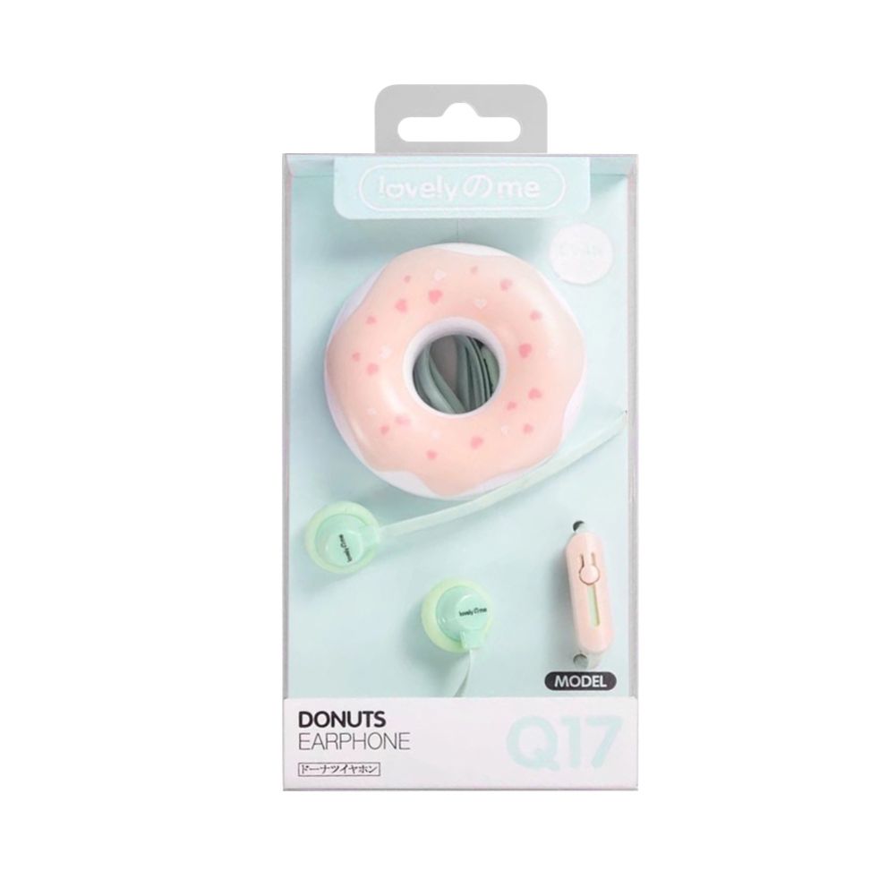 Cute Donut Holder In-Ear Headphones Macarons 3.5mm In-Ear Stereo Headphones Children's Mobile Giftsenjoy MP3 and music