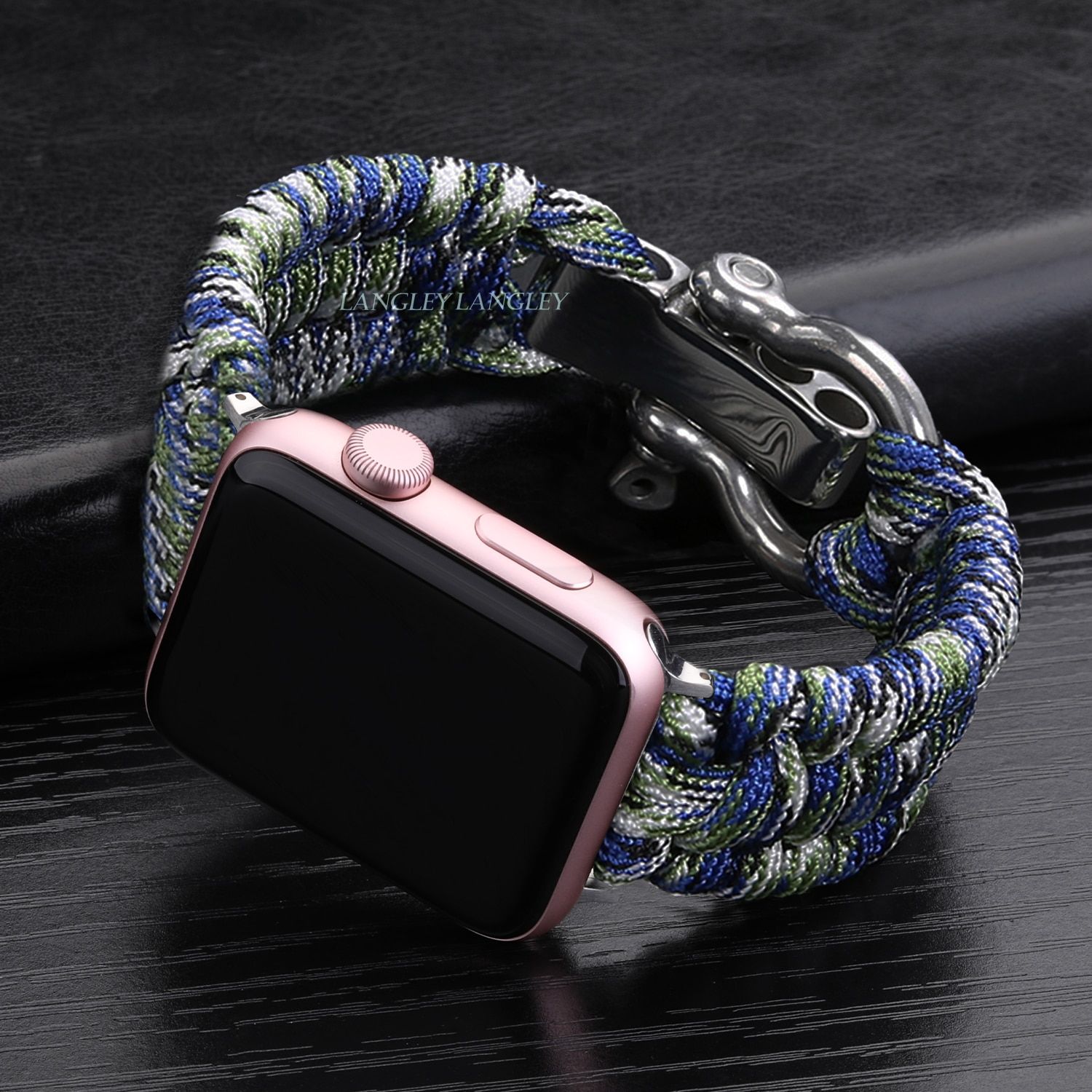 Sport Watch Strap for Apple Watch 44mm 42mm 38mm 40mm Survival Outdoor Bracelet for Apple Watch Series 6 5 4 3 SE Nylon Rope