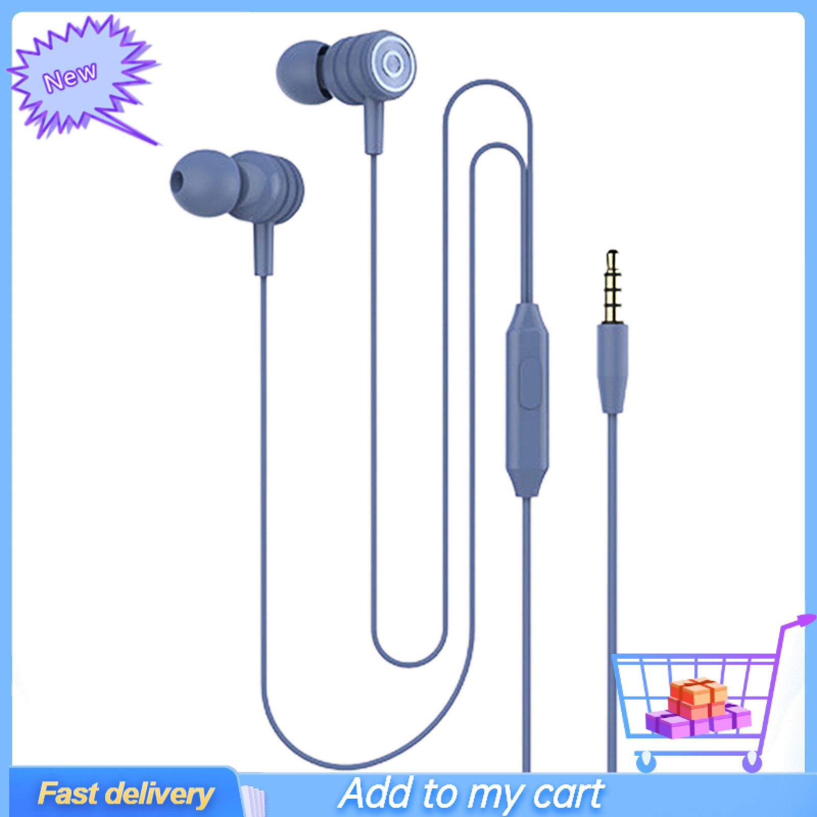 GreenForest Lightweight Universal Wired Earphone with 3.5mm Jack Microphone Noise Isolation