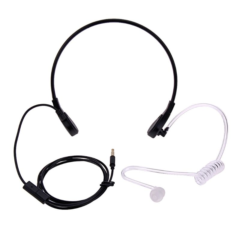 3.5mm Throat MIC Headset Covert Acoustic Tube FBI Earphone for iPhone Android 19QA