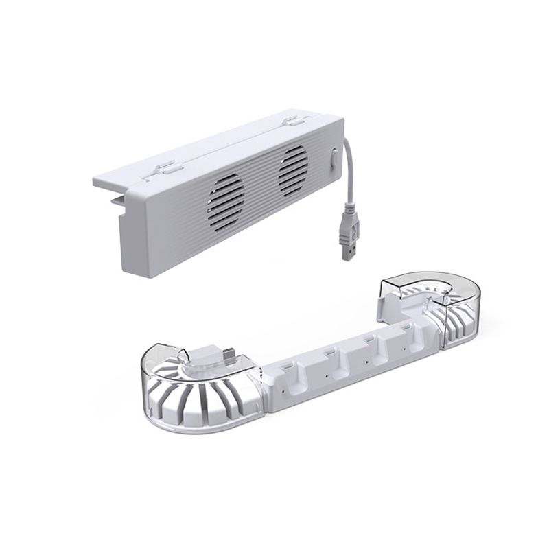 JAERBEE For Switch /OLED Heat Dissipation Fan for NS Joycon Left and Right Handles Charge Base with Card Box for Storage