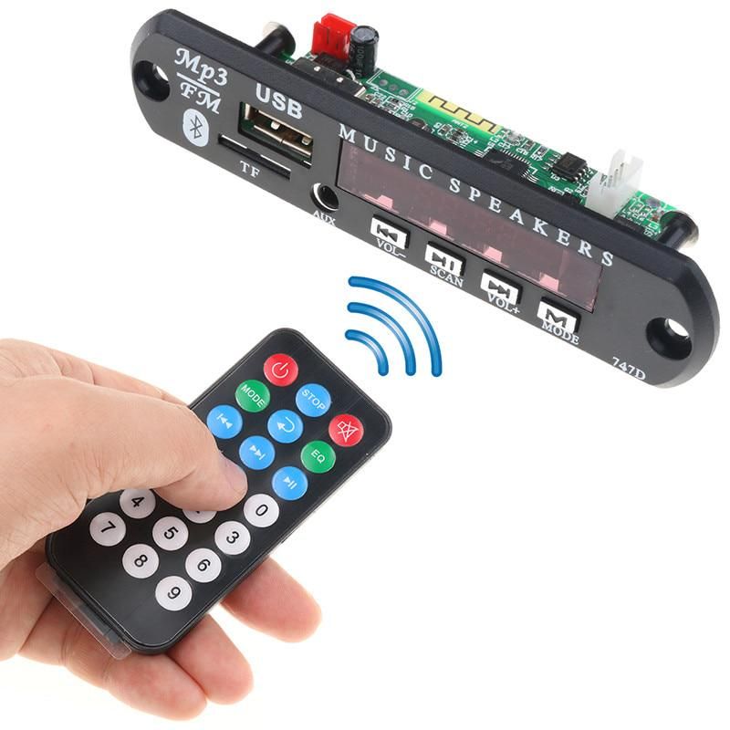 Car MP3 Decoder Board 5V 12V Bluetooth Car MP3 Amplifier USB FM TF Radio Audio Module Music Speaker 3.5mm TF Card AUX DIYRemote Control MP3 Decoder
