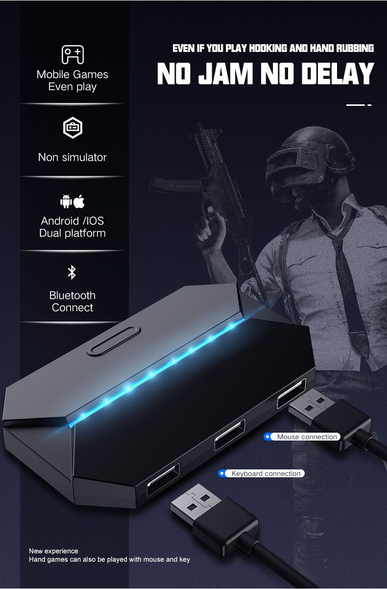 Free Wolf G6 Throne Eat Chicken Artifact Keyboard and Mouse Converter keyboard and mouse adapter Gamepad Controller Converter For PS4 PS3 Xbox One Nintendo Switch Game Accessories Professional safety design