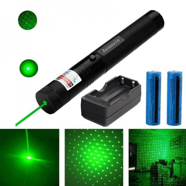 5 In 1 Green Laser Light Pointer with Battery & charger-Black