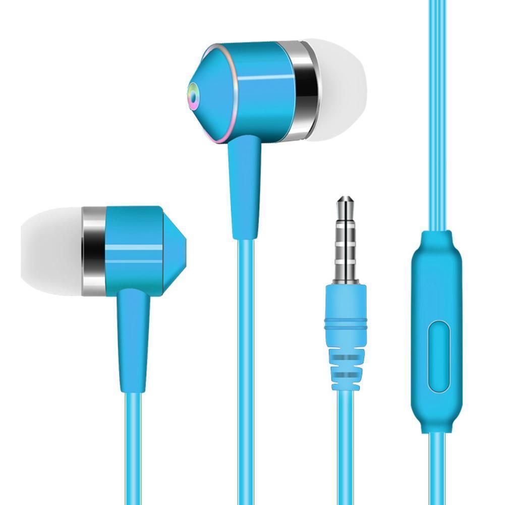 In-ear Mobile Phone Colorful Headset Line Control Subwoofer With Wheat Earphones Universal Mobile Phone Headset Accessories