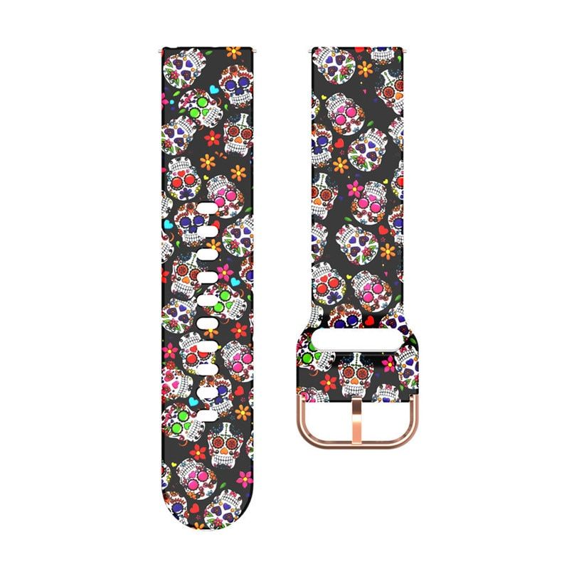 20mm 22mm Printing Silicone Watchband for Samsung Galaxy Watch 42mm Active 2 40mm Bracelet Band Strap for Gear S2 Amazfit bip