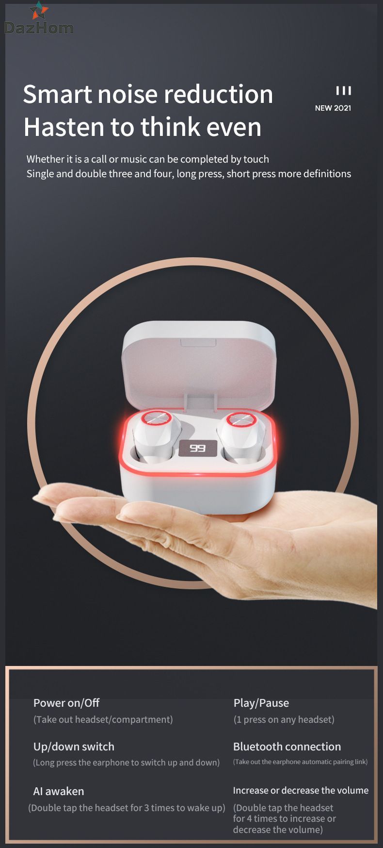 Bluetooth 5.1 Headset TWS Wireless Earphones M8 Mini Earbuds Stereo Dual Headphones for Xiaomi iphone