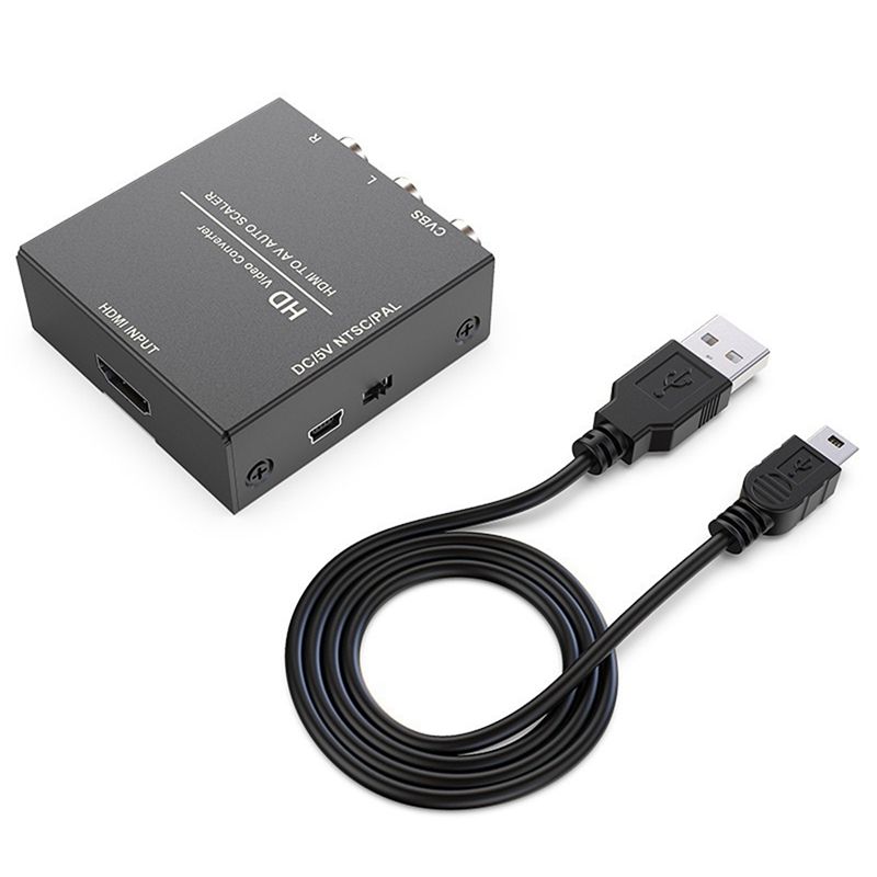 HDMI-Compatible to AV (RCA) Audio and Video Converter, Support 1080P, NTSC/PAL Switching, for Game Console/TV/STB