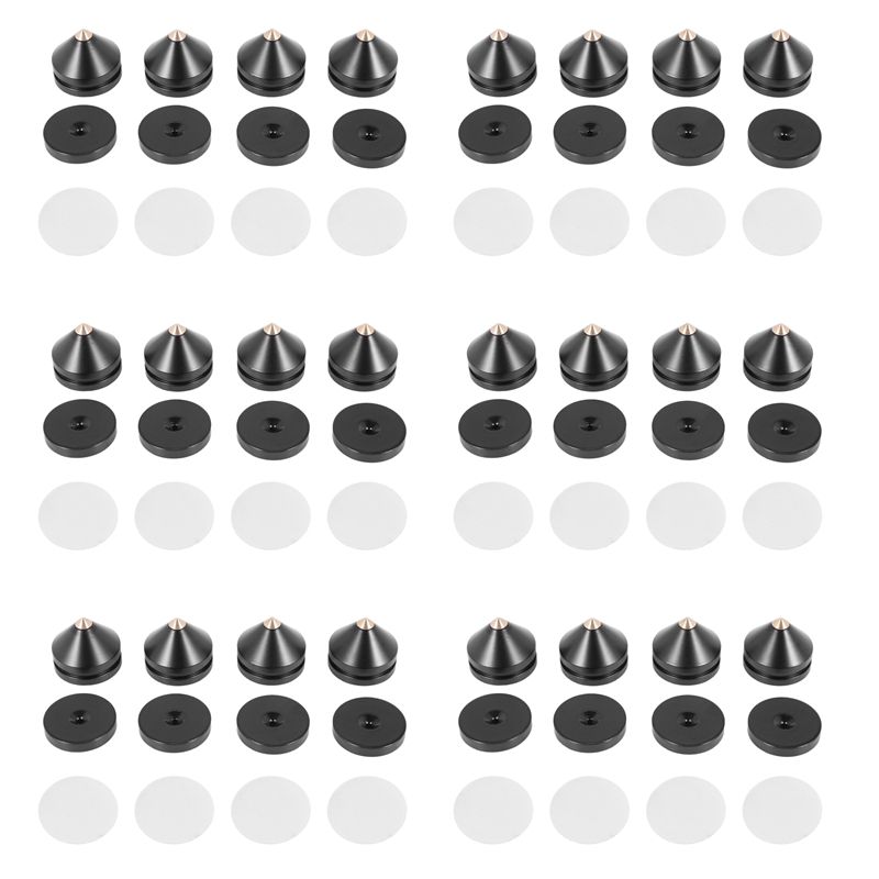 6 Sets Speaker Loudspeaker Spikes Stand Feets Turntable DIY Speaker Stand Shock Pin Nails and Pads Accessories