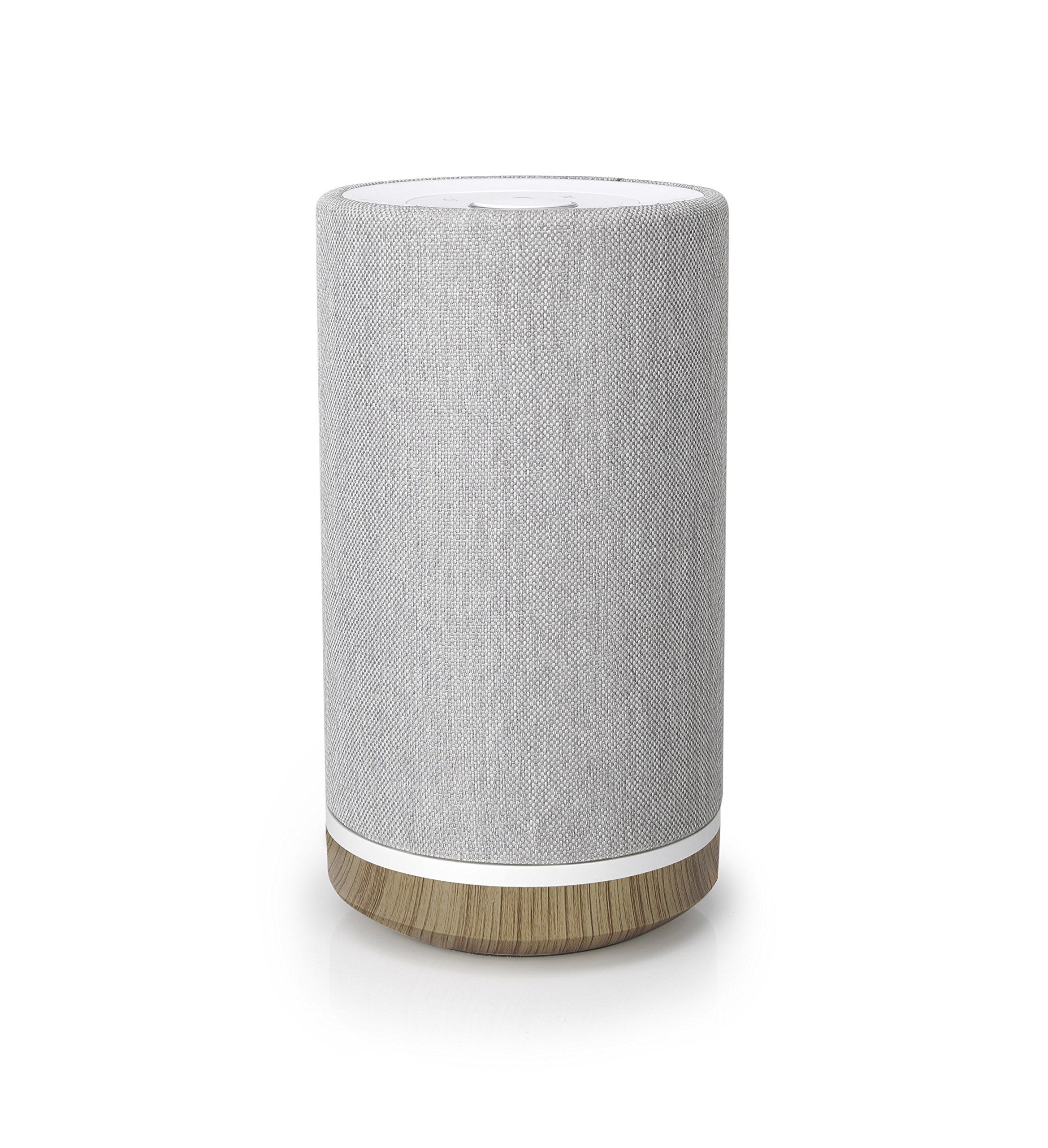 Knit Audio Timpani, KW101, Tower Bluetooth Wireless Speaker with 20W Output Power, Compatible , Light Gray/Wood Grain, 6.3"x6.3"x12.4"