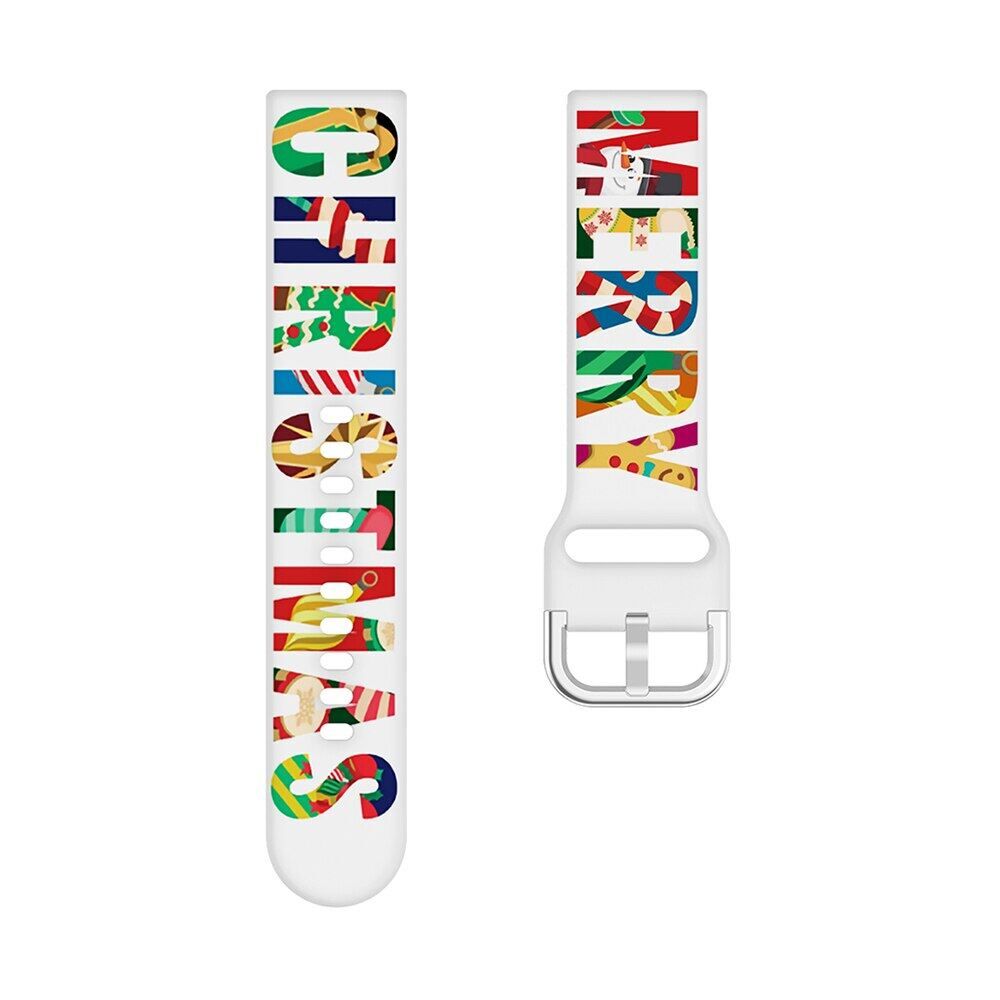 20mm 22mm Christmas Printed Silicone Strap for Samsung Galaxy Wtach 3 41mm 45mm active 2 40mm 44mm Galaxy 42mm 46mm Sport Watch Band for Samsung Watch 4 for Amazfit