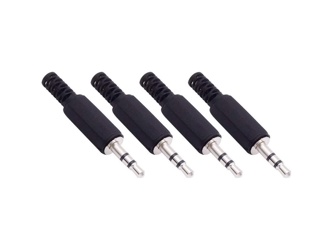 3.5mm Replacement Repair Plug Jack TRS 3 Pole Stereo Male Plug 1/8 3.5mm Solder Type DIY Audio Cable Connector for Headphone Headset Earphone Cable Repair - 4Ps
