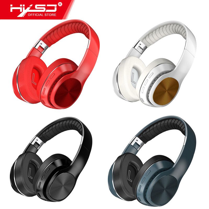 HXSJ HiFi Wireless Headphones Bluetooth Foldable Headset for PC La-ptop Phone Support TF Card/FM Radio/Bluetooth AUX Stereo Headset with Mic Deep Bass