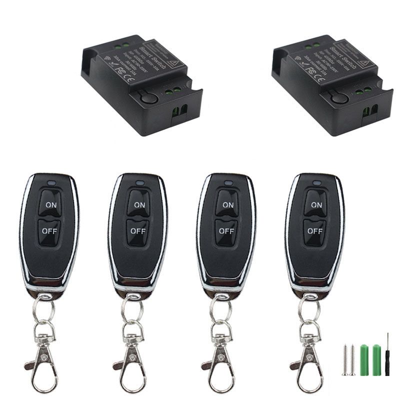 433MHz 220V Lamp Wireless Remote Control Switch ON/OFF Remote Control Receiver Transmitter for Led Lights Bulb DIY,A