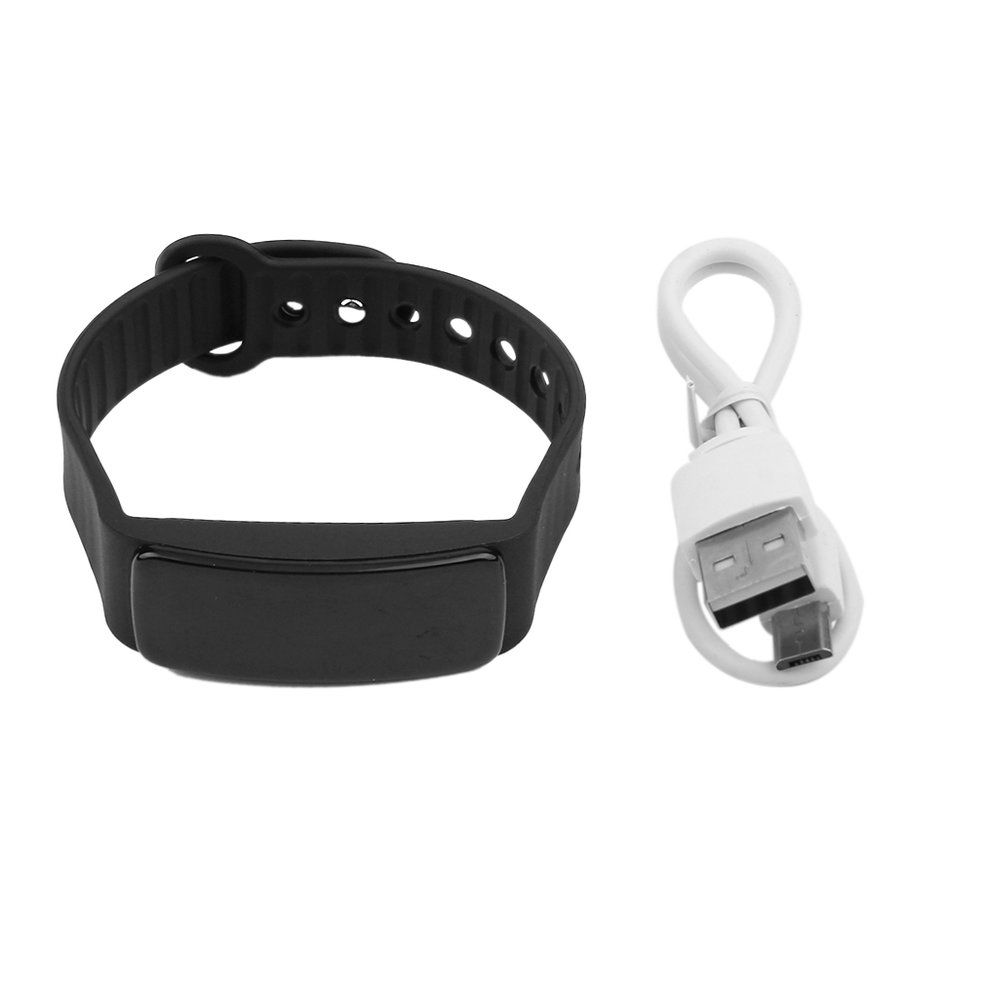Waterproof Smart Band Heart Rate Monitor Wristband Pedometer Bracelet-black