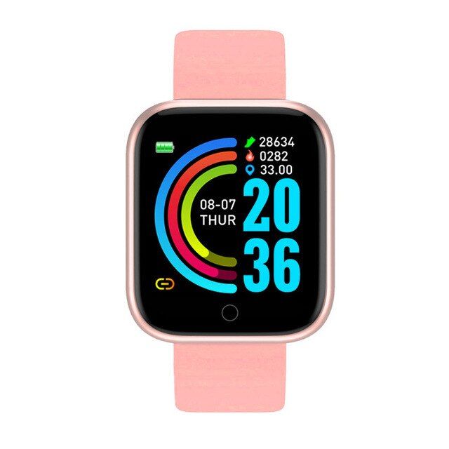 Y68 Smart Watch Women Fitness Tracker D20 Sports Smartwatch Heart Rate Monitor Bluetooth Wristwatch for Men IOS Android VIP LINK