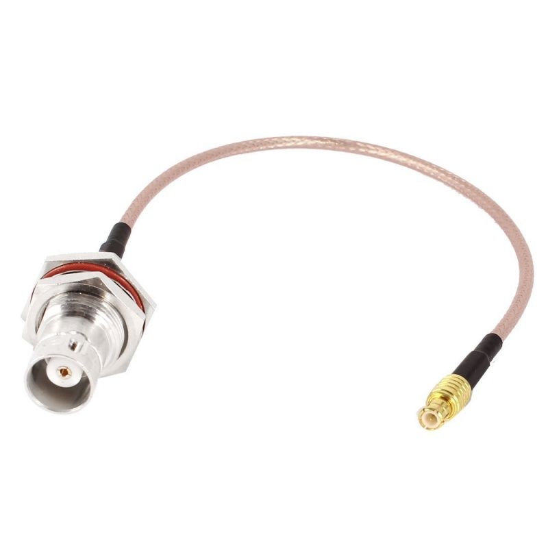 MCX male, Low dispersion RG 316 23.5 cm, female BNC adapter cable