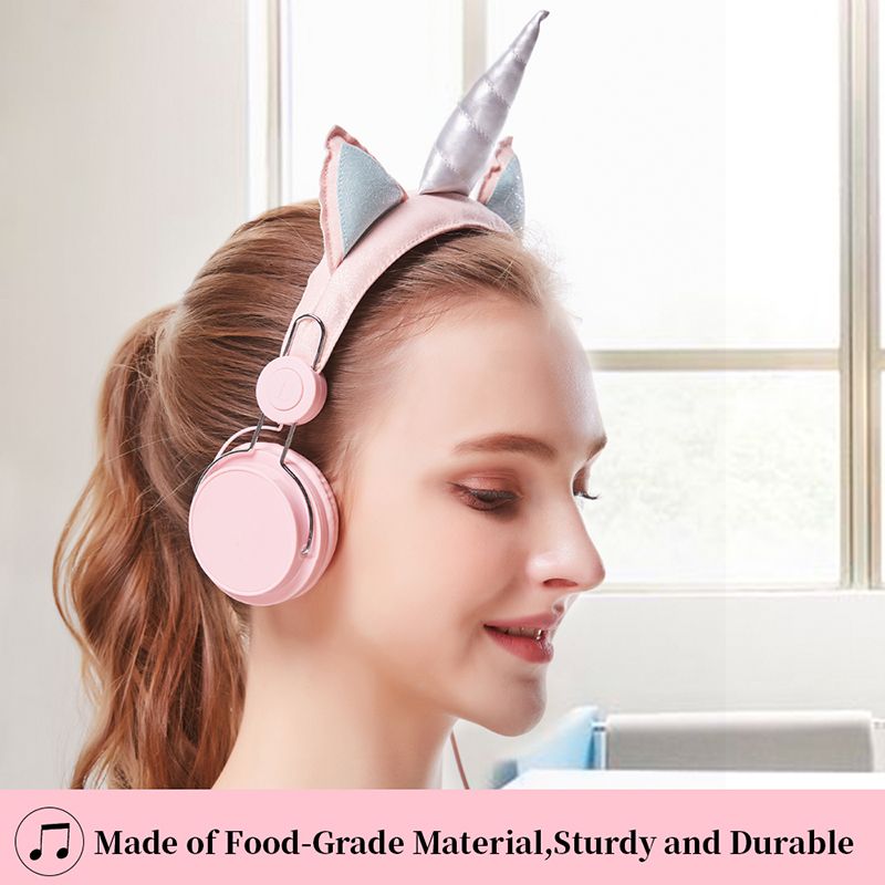 Cute Unicorn Kids Headphones Wired With Microphone Music Stereo Headset Computer Mobile Phone Gaming Headset Kids gift professional design