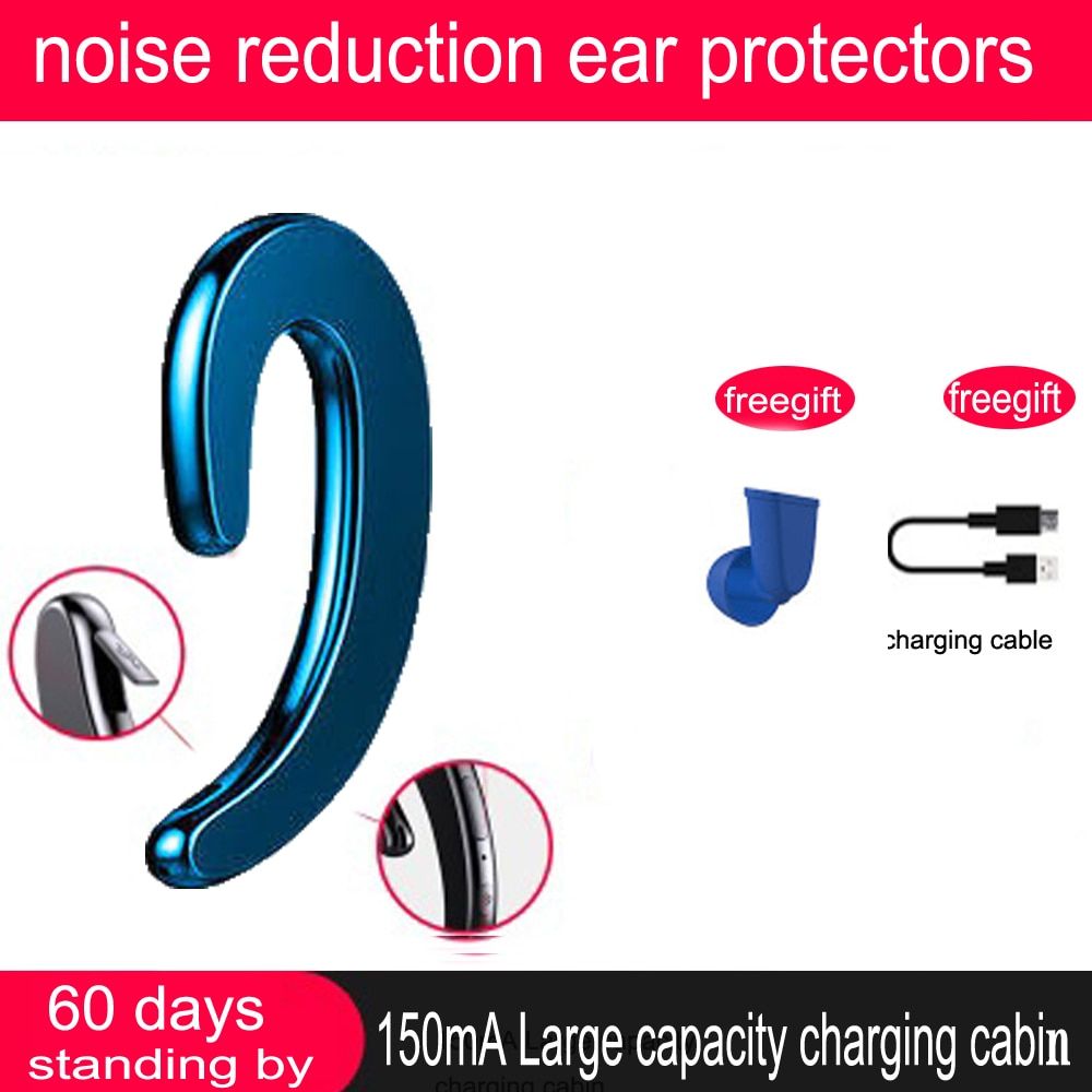 Bluetooth Earphone wireless headphone Noise Canceling Earbuds for phone mic Painless Bone Conduction Headset Ear hook for sports