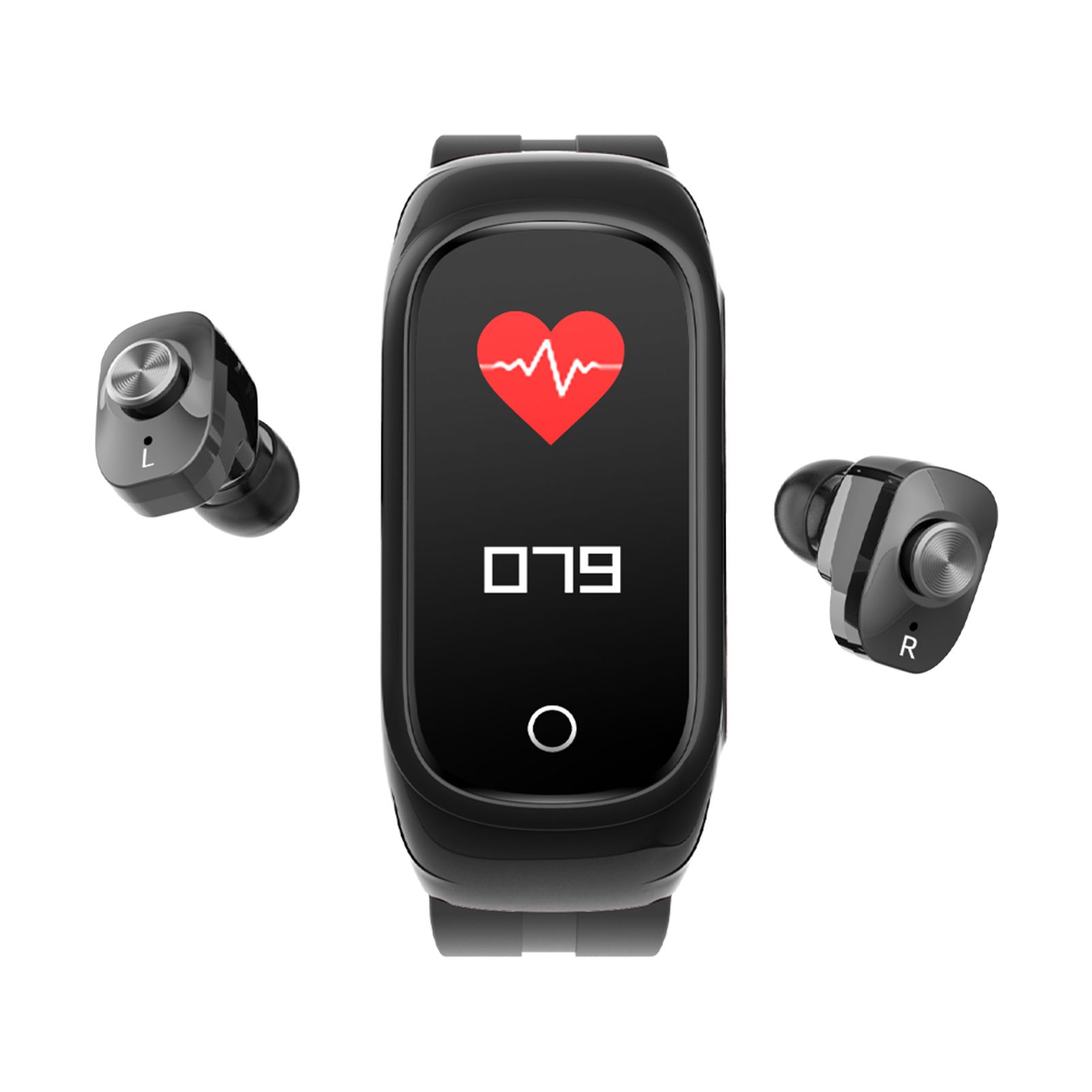 UAthleta N8 Bluetooth-compatible Watch Multifunctional Health Monitoring Zinc Alloy 0.96 Inch Smart Watch with True Wireless Stereo Earphones for Fitness