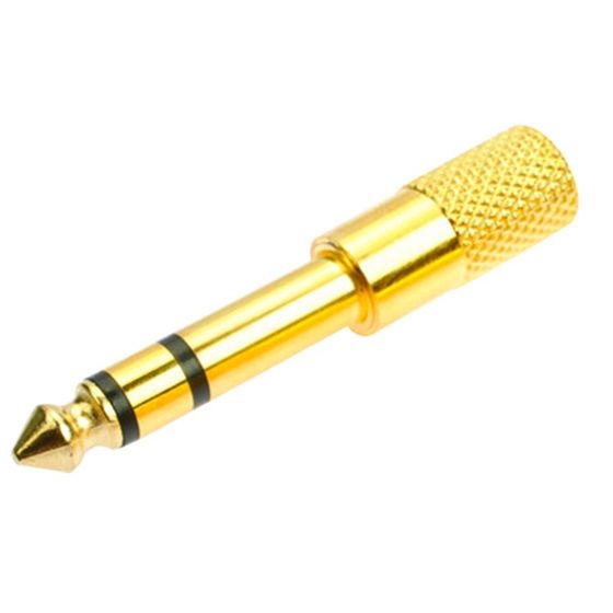 Audio jack converter adapter stereo jack for 6.5mm male to 3.5mm Female electric guitars headset miniphone (aurumen)
