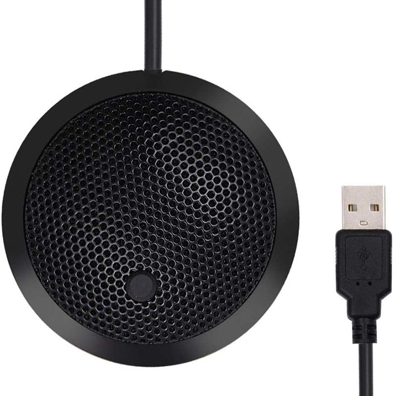 TWEXQNY-Conference USB Microphone,Omnidirectional Condenser PC Microphone with Mute Button LED Indicator,Plug&Play,for Game,Etc