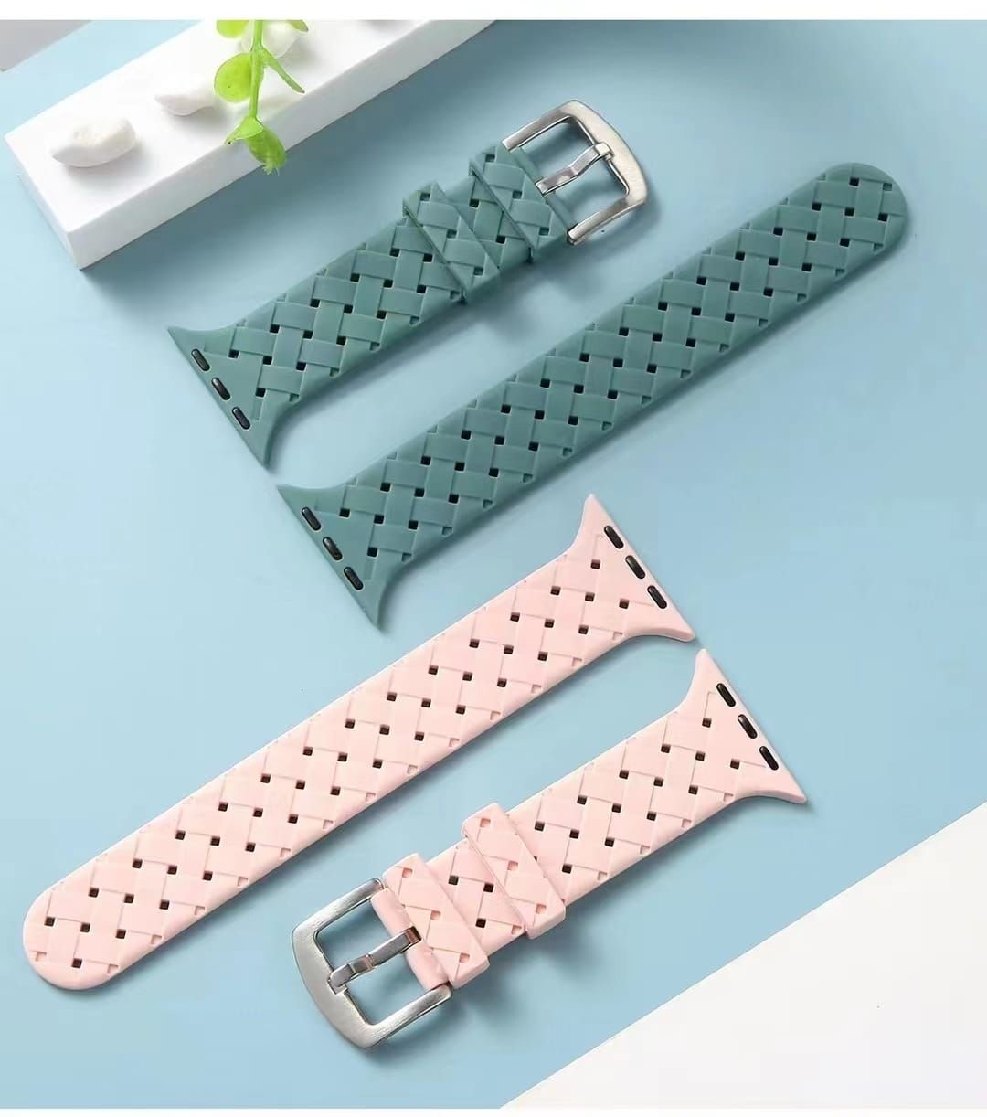 Basket Weave Edition Silicone Band for Apple Watch  42mm 44mm Colorful Sport Bracelet for Apple Watch Series 6 SE 5 4 3 2 1 Rainbow Strap