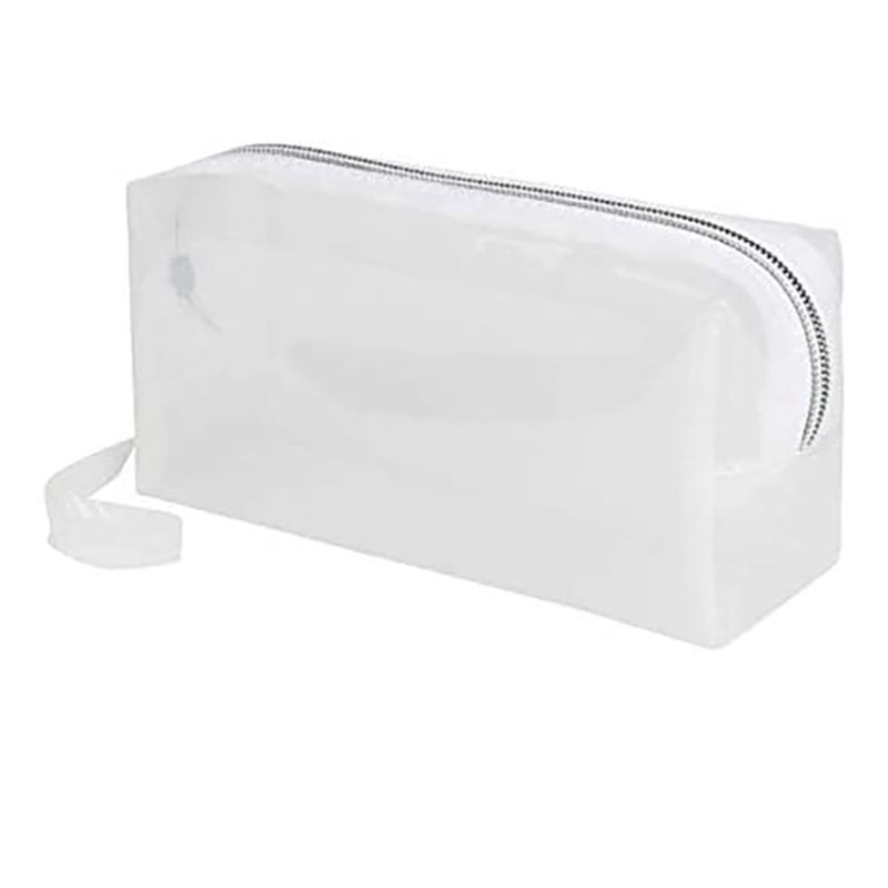 Large Transparent Pencil Case Zipper Cosmetic Jelly Pencil Case Student Stationery Box for Daily Office