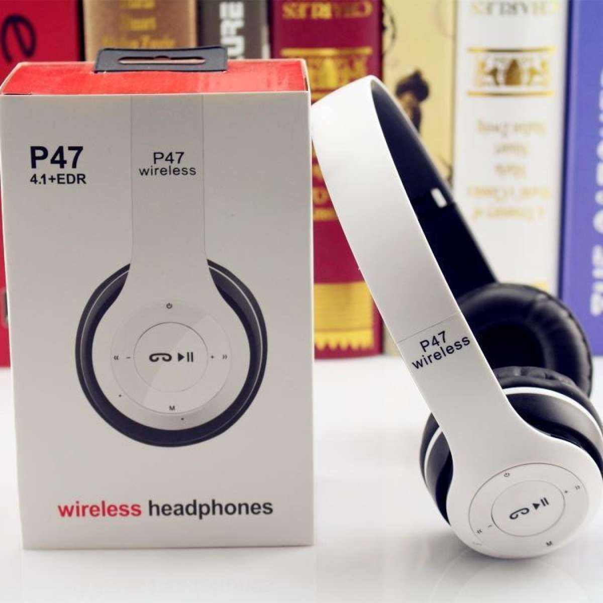 P47 Headband Foldable Stereo Bluetooth Headphones Wireless Headse Red