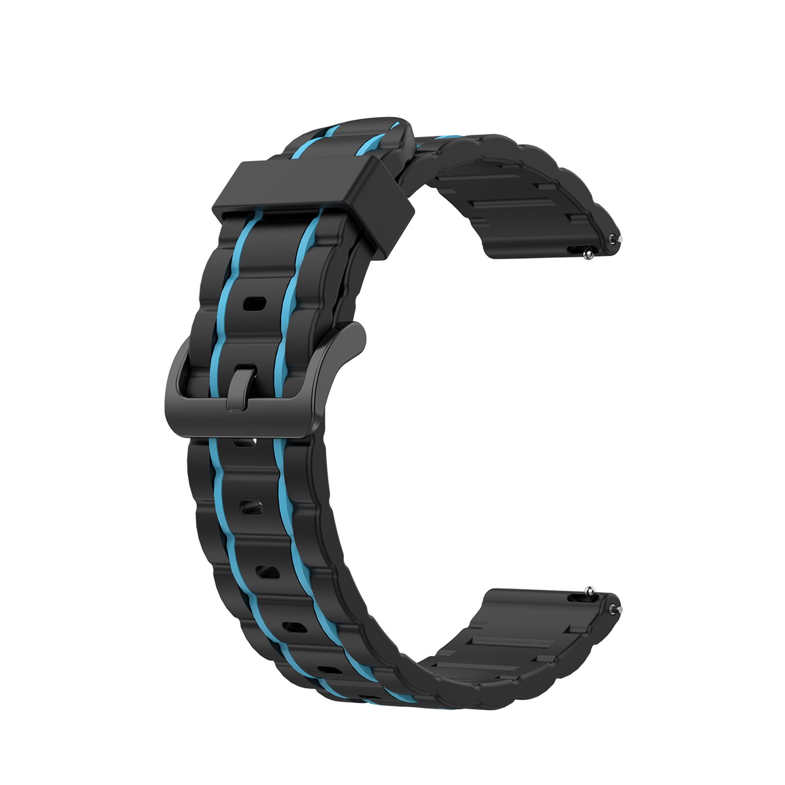20mm Watchband Skin-friendly Quick Release Silicone Adjustable Segmented Wristband for Samsung Galaxy Watch 3 41mm 42mm/Watch Active1 2 3/Gear Sport/S2 Classic