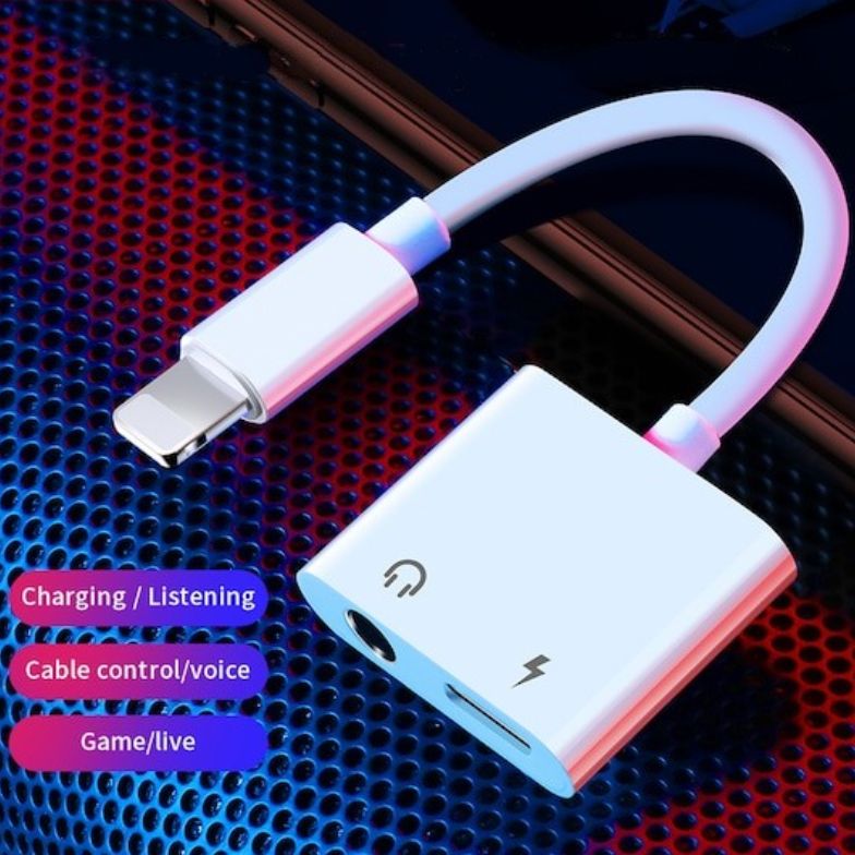 2 in 1 Adapter to 3.5 mm jack aux Audio and Lightning to Mobile Phone Charging Cable connector for iPhone