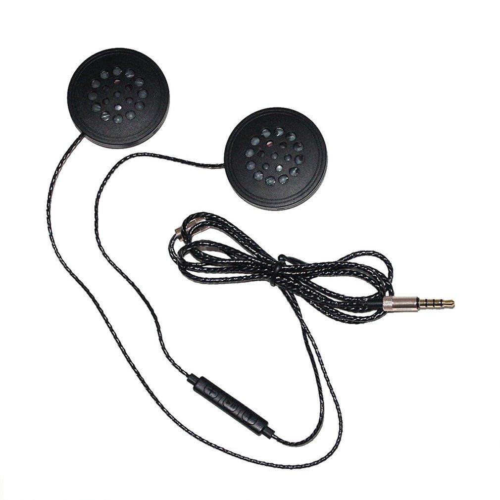 Motorcycle Helmet Headset 3.5mm Jack Wired Earphones Music Headphones Black