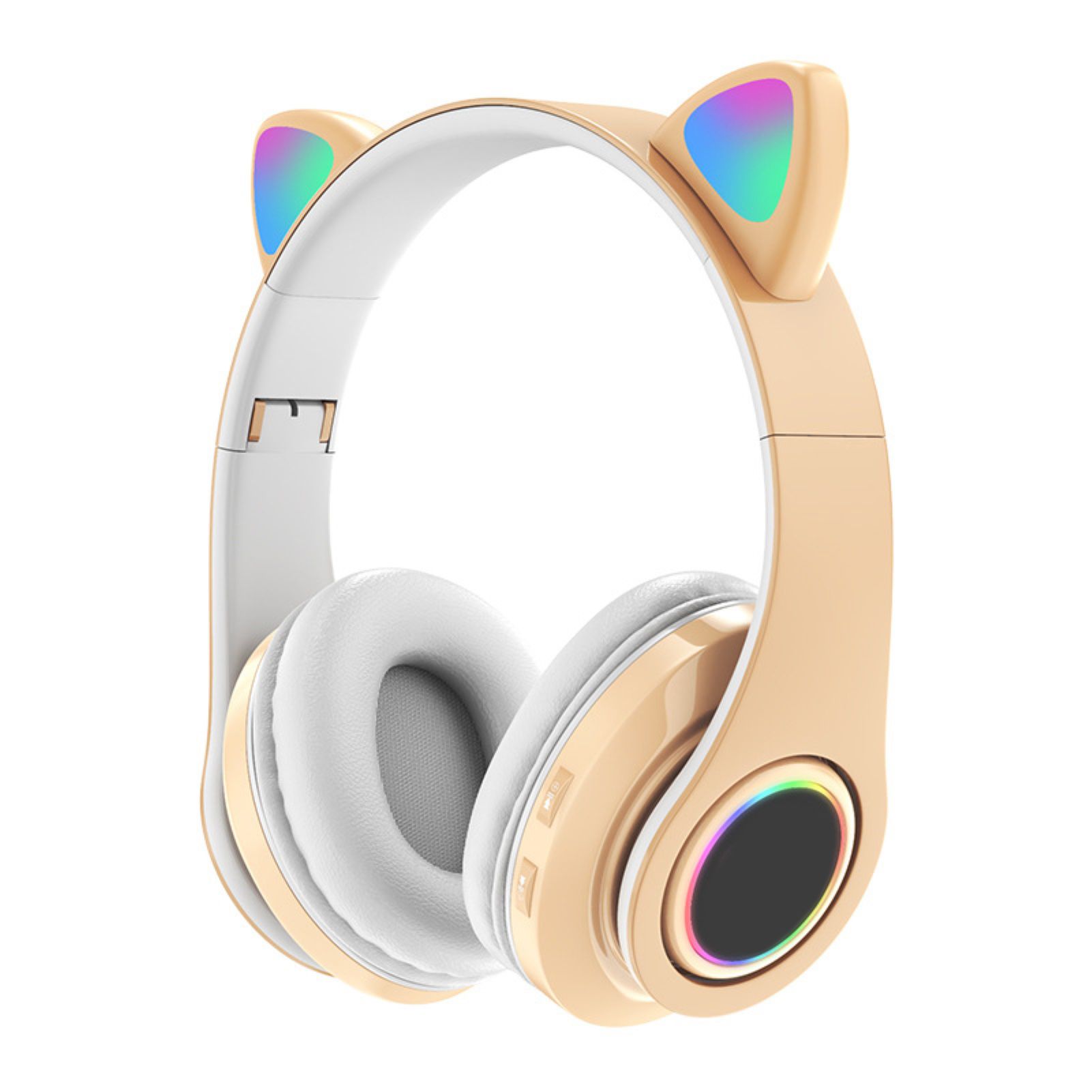B39 Bluetooth Headphone Cat Ear Design HiFi Sound Quality Silicone Flash Light Wireless Headset with Mic for Girl