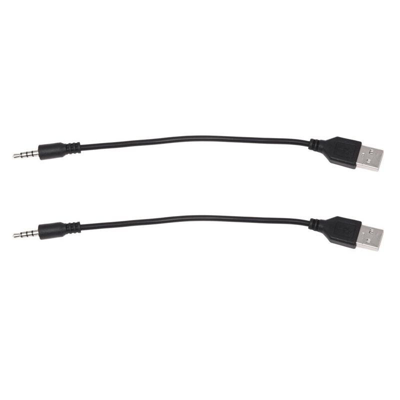 2X 3.5mm Plug AUX Audio Jack to USB 2.0 Male Charger Cable Adapter Cord for Car MP3(null)