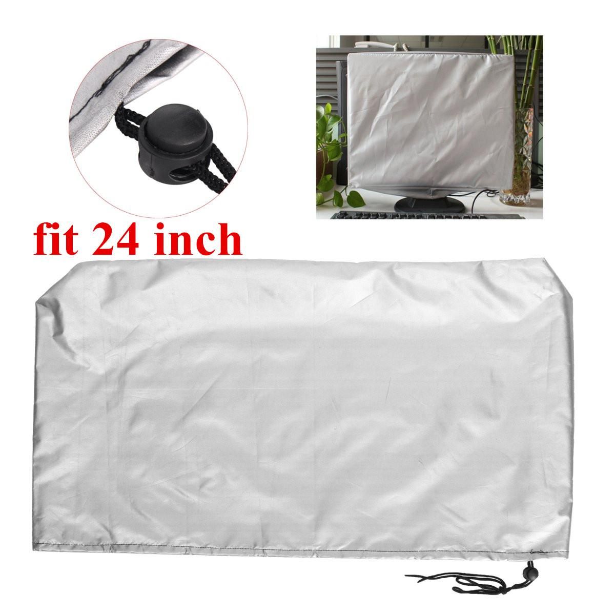 Computers Flat Screen Monitor Dust Cover PC TV Fits 24 Inch  Protectors #White - White (white)