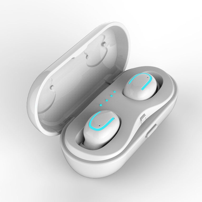 Aimitek Q13S TWS Bluetooth 5.0 Headset Mini Twins Wireless Stereo Earphone In-Ear Earbud Charging Box with Mic for Smartphones