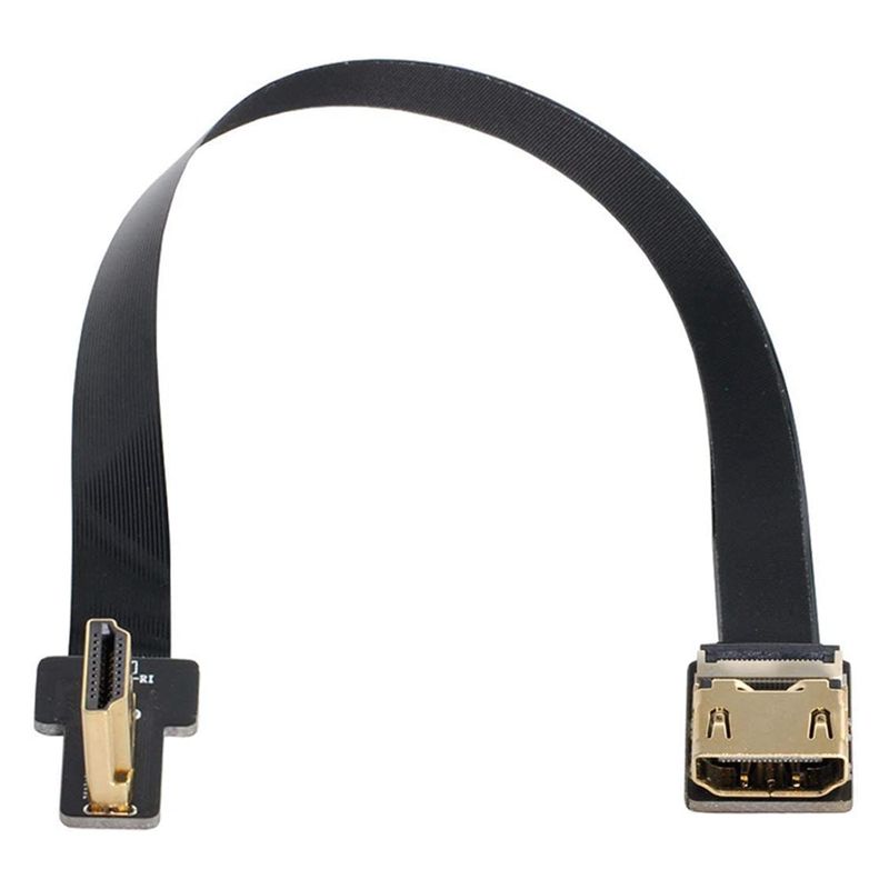 FPV HDMI Cable Left Angled 90 Degree HDMI Male to Female FPC Flat Cable for HDTV Multicopter Aerial Photography