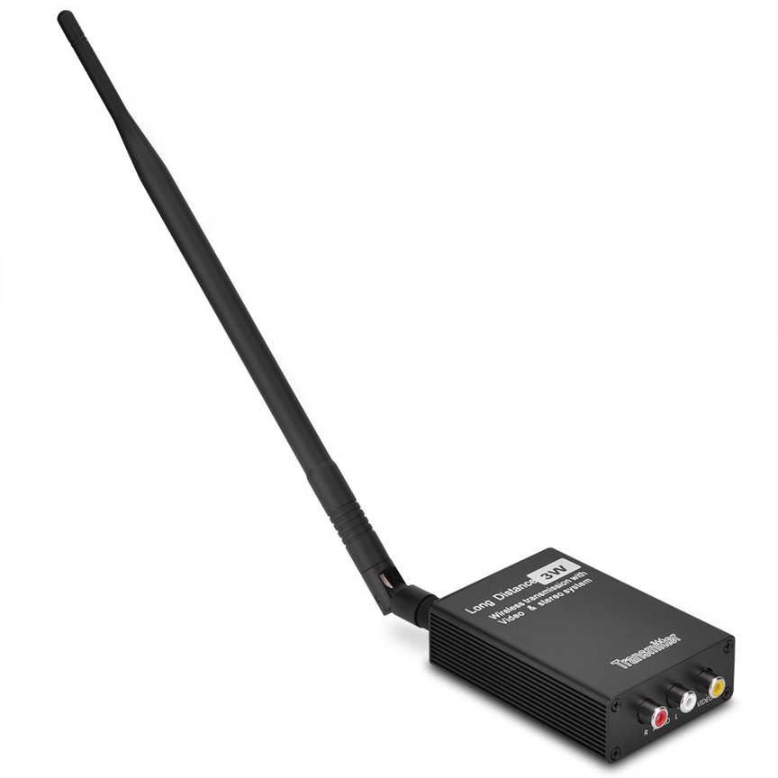 Transmitter And Receiver 100V-240V 3W 2.4G Wireless AV Sender Audio Video Black